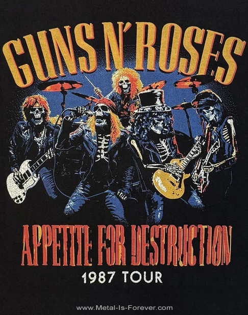 GUNS N' ROSES (���󥺡�����ɡ���������) Skeleton 1987 Tour �֥�����ȥ�1987ǯ�ĥ����� T�����