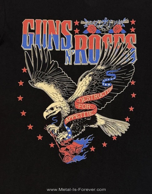 GUNS N' ROSES (���󥺡�����ɡ���������) Eagle Skull �֥������롦������� T�����