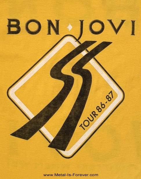BON JOVI (�ܥ󡦥������) Tour '87 Road Sign ��1987ǯ�ĥ����� T����ġʲ�����