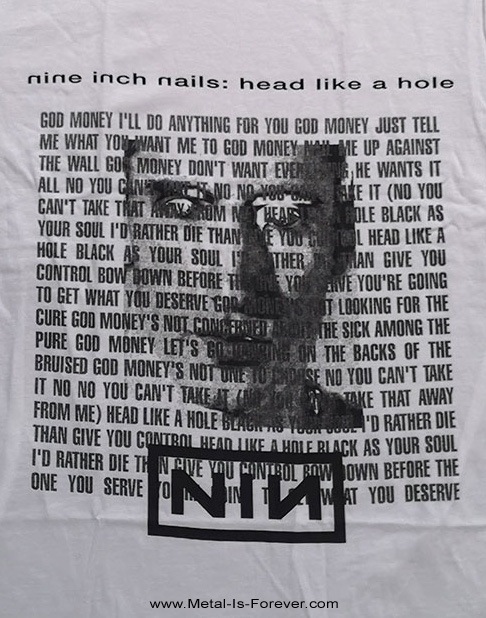 NINE INCH NAILS (�ʥ��󡦥�������ͥ��륺) HEAD LIKE A HOLE �֥إåɡ��饤���������ۡ���� T����ġ����