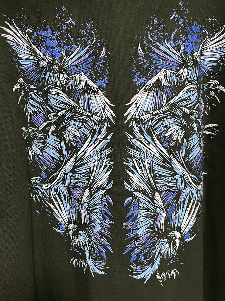 �ں߸ˤ����BRING ME THE HORIZON (�֥�󥰡��ߡ��������ۥ饤����) Blue Crow Wings �֥֥롼���������������󥰥��� ���åס��ѡ����� M������