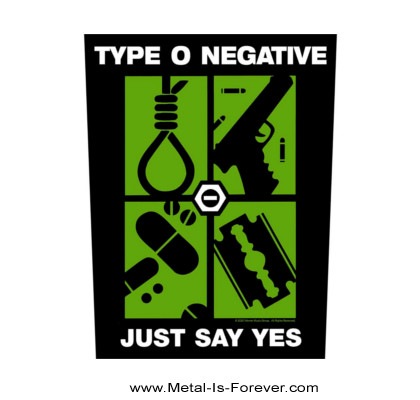 TYPE O NEGATIVE (�����ס��������ͥ��ƥ���) Just Say Yes �֥��㥹�ȡ��������������� �Хå��ѥå�
