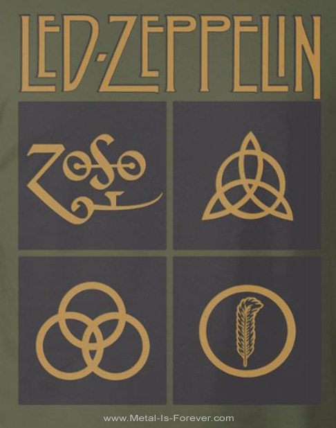 LED ZEPPELIN (��åɡ��ĥ��åڥ��) SYMBOLS IN BLACK SQUARE  �֥���ܥ롦���󡦥֥�å��������������� T����ġʥ��꡼�֡�
