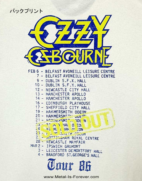 OZZY OSBOURNE (�������������ܡ���) The Ultimate Sin Tour '86 �֥�������ƥ���åȡ����󡦥ĥ��� '86�� T����ġʥʥ����뎥���顼��