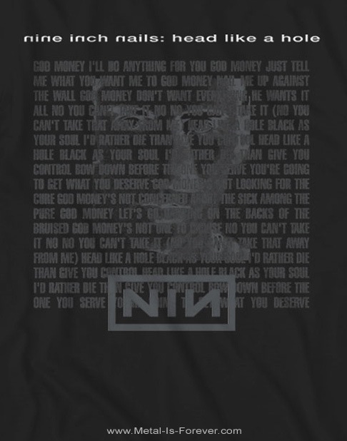 NINE INCH NAILS (�ʥ��󡦥�������ͥ��륺) HEAD LIKE A HOLE �֥إåɡ��饤���������ۡ���� T�����