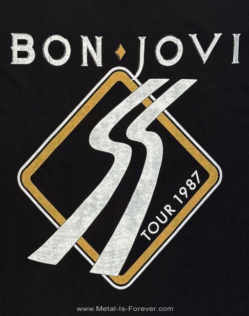BON JOVI (�ܥ󡦥������) Tour '87 Road Sign ��1987ǯ�ĥ����� T�����