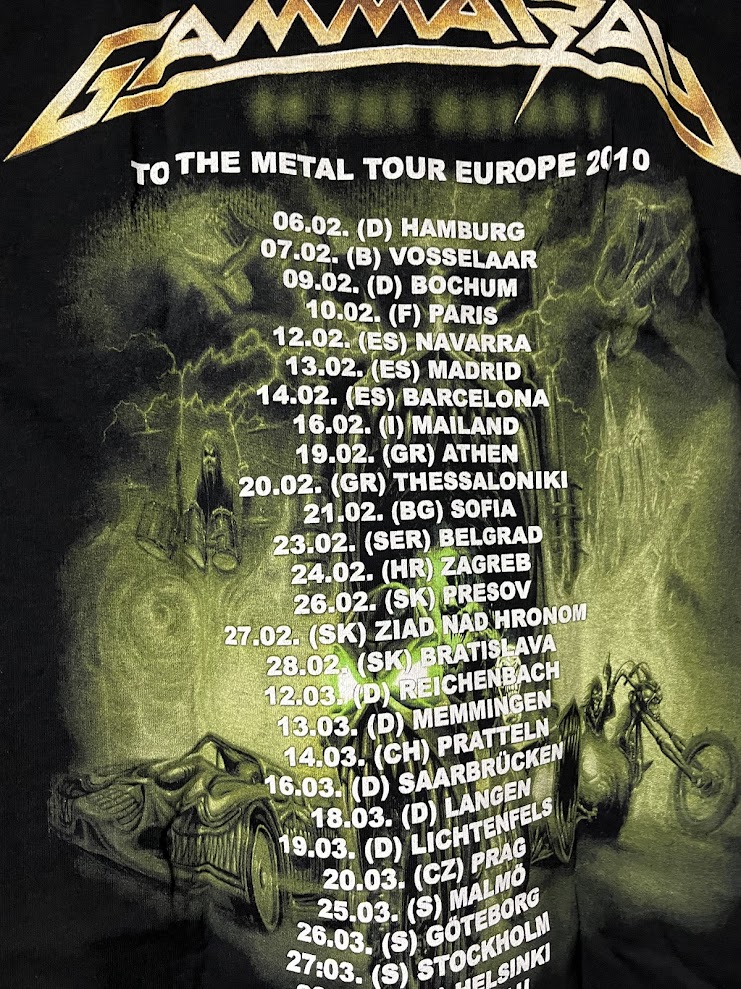 �ں߸ˤ����GAMMA RAY (����ޡ��쥤) TO THE METAL TOUR 2010 �֥ȥ��������᥿�롦�ĥ��� 2010�� T�����  L�������ڥ��쥯�����������ƥ��