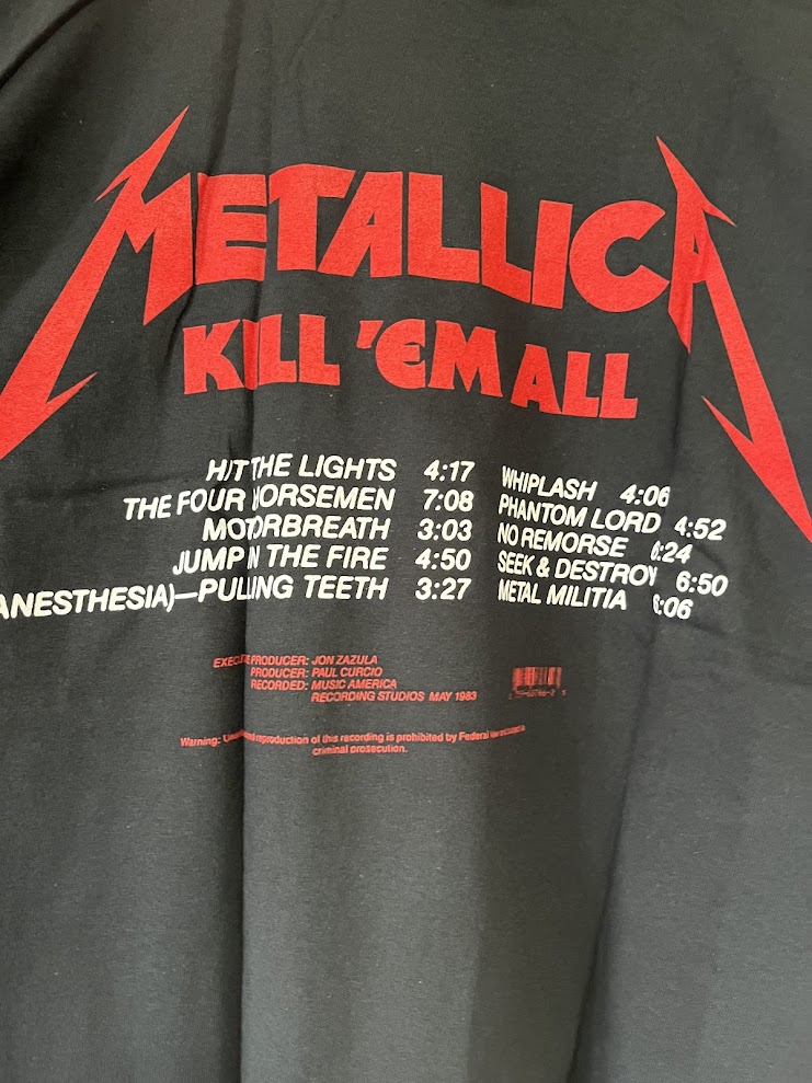 �ں߸�ͭ���METALLICA (�᥿�ꥫ) Kill 'Em All �֥��롦���ࡦ��������������Ŵ�ȡʥϥ�ޡ��ˡץȥ�å��ꥹ�� T����� L������