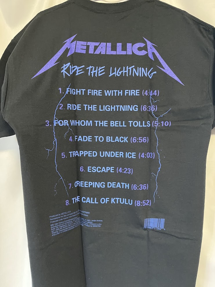 �ں߸�ͭ���METALLICA (�᥿�ꥫ) Ride the Lightning �֥饤�ɡ������饤�ȥ˥󥰡� �ȥ�å��ꥹ�� �ԥ���� L������