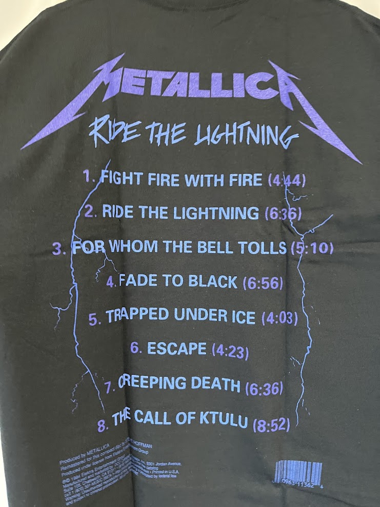 �ں߸�ͭ���METALLICA (�᥿�ꥫ) Ride the Lightning �֥饤�ɡ������饤�ȥ˥󥰡� �ȥ�å��ꥹ�� �ԥ���� L������