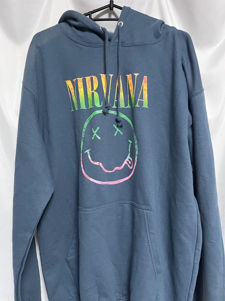 �������꾦�ʡ�NIRVANA (�˥��������) Sorbet Ray Smiley Face �֥���١��쥤�����ޥ��꡼���ե������� �ѡ������ʥ������������֥롼��L������