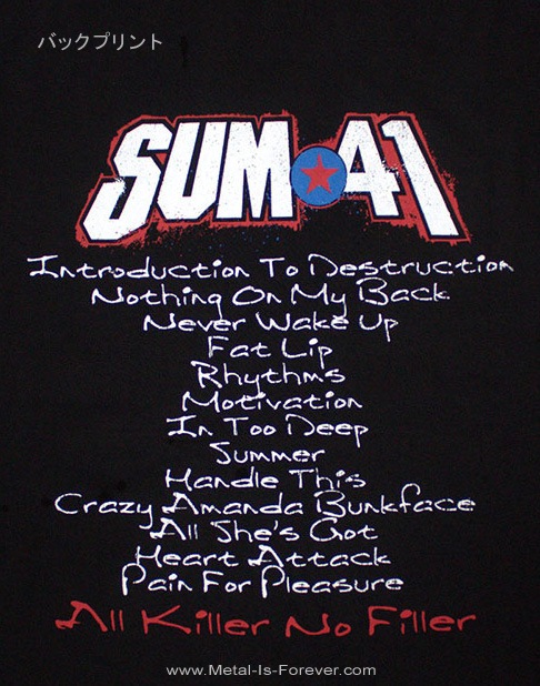 SUM 41 (���ࡦ�ե����ƥ������) All Killer No Filler �֥����롦���顼���Ρ����ե��顼�ץȥ�å��ꥹ�� ���󥯥ȥå�