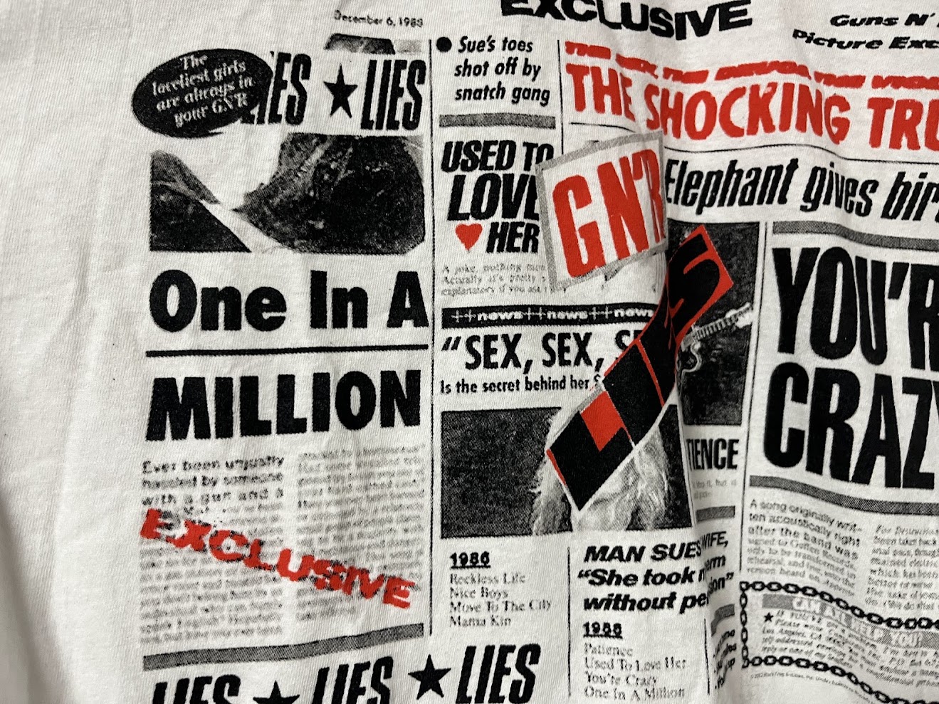 �ں߸ˤ����GUNS N' ROSES (���󥺡�����ɡ���������) GN'R LIES ��GN'R�饤���� T����ġ���� M������