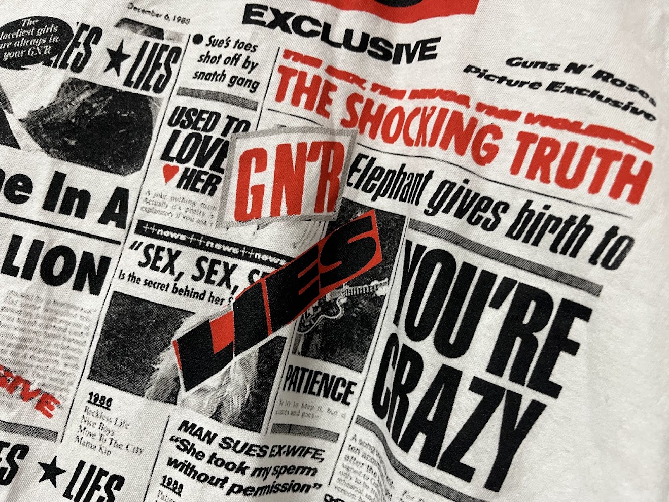 �ں߸ˤ����GUNS N' ROSES (���󥺡�����ɡ���������) GN'R LIES ��GN'R�饤���� T����ġ���� M������
