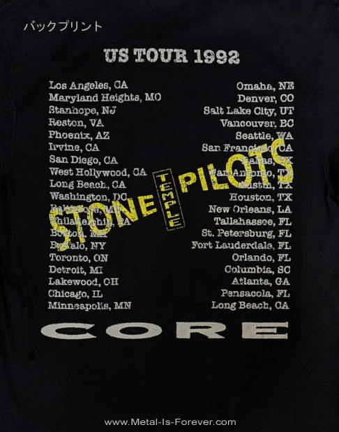 STONE TEMPLE PILOTS (ȡ󡦥ƥץ롦ѥå) Core US Tour '92 ֥1992ǯUSĥ T