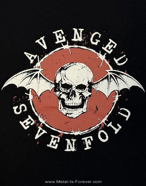 AVENGED SEVENFOLD (�������󥸥ɡ�������ե������) Deathbat Red Circle�֥ǥ��Хåȡ���åɡ���������� �����ܥ� T�����