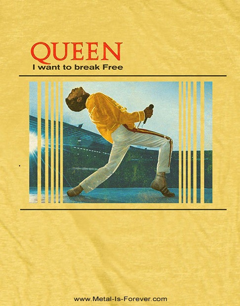 Queen クイーン Break Free ブレイク フリー Tシャツ 黄色 メタルｔシャツショップmetal Is Forever