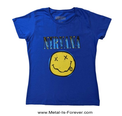 NIRVANA Tシャツ 青色 S NIRVANA (ニルヴァーナ) Xerox Smiley Face 「ゼロックス