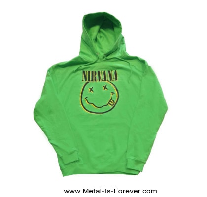 新品 ニルヴァーナ風 ハロウィン マスク ネオン スマイリー ビッグ パーカー NIRVANA (ニルヴァーナ) Yellow Smiley Face 「イエロー・スマイリー