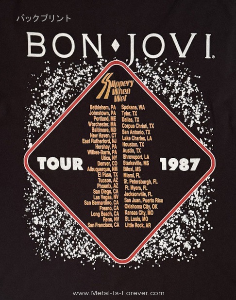 BON JOVI (�ܥ󡦥������) Slippery When Wet �֥磻��ɡ����󡦥������ȥ꡼�ġ� Tour '87 T�����
