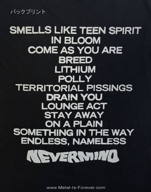 NIRVANA (�˥��������) Nevermind �֥ͥ������ޥ���ɡ� �ȥ�å��ꥹ�� �����ܥ� T�����
