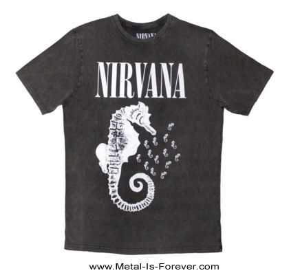 NIRVANA (�˥��������) Seahorse & Logo �֥����ۡ����������ץ��ȡ��󡦥����å��� T����ġʥ��㥳���롦���졼��