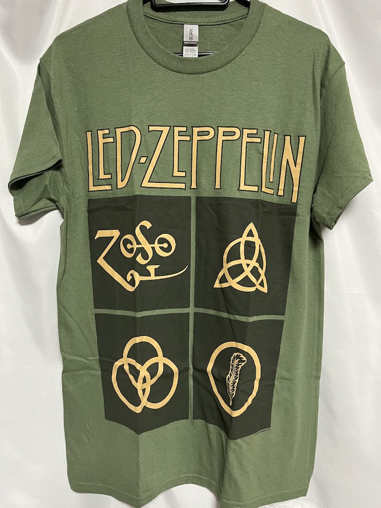 �ں߸ˤ����LED ZEPPELIN (��åɡ��ĥ��åڥ��) SYMBOLS IN BLACK SQUARE  �֥���ܥ롦���󡦥֥�å��������������� T����ġʥ��꡼�֡� S������