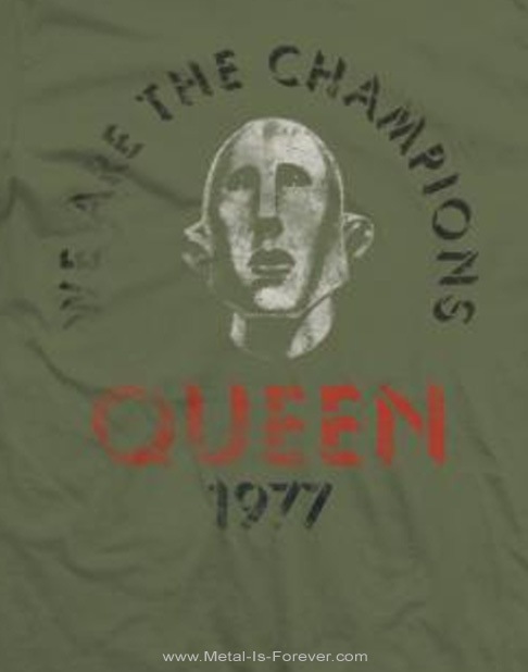 Queen クイーン We Are The Champions 伝説のチャンピオン tシャツ カーキ メタルtシャツショップmetal Is Forever