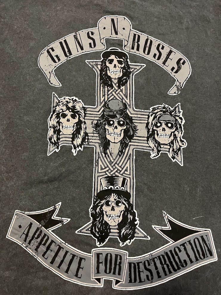 �ں߸ˤ����GUNS N' ROSES (���󥺡�����ɡ���������) APPETITE FOR DESTRUCTION �֥��ڥ����ȡ��ե������ǥ����ȥ饯������ ��Υ��� �ʤ����� T����� XL������