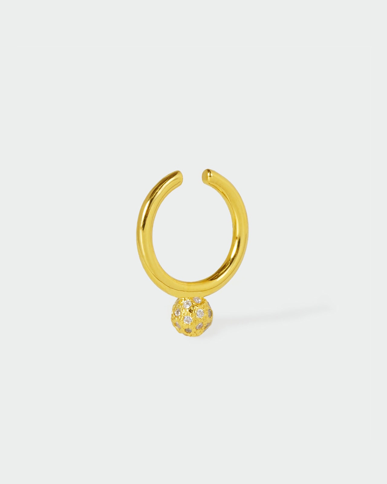 Tiny Pave Ball Single Ear Cuff