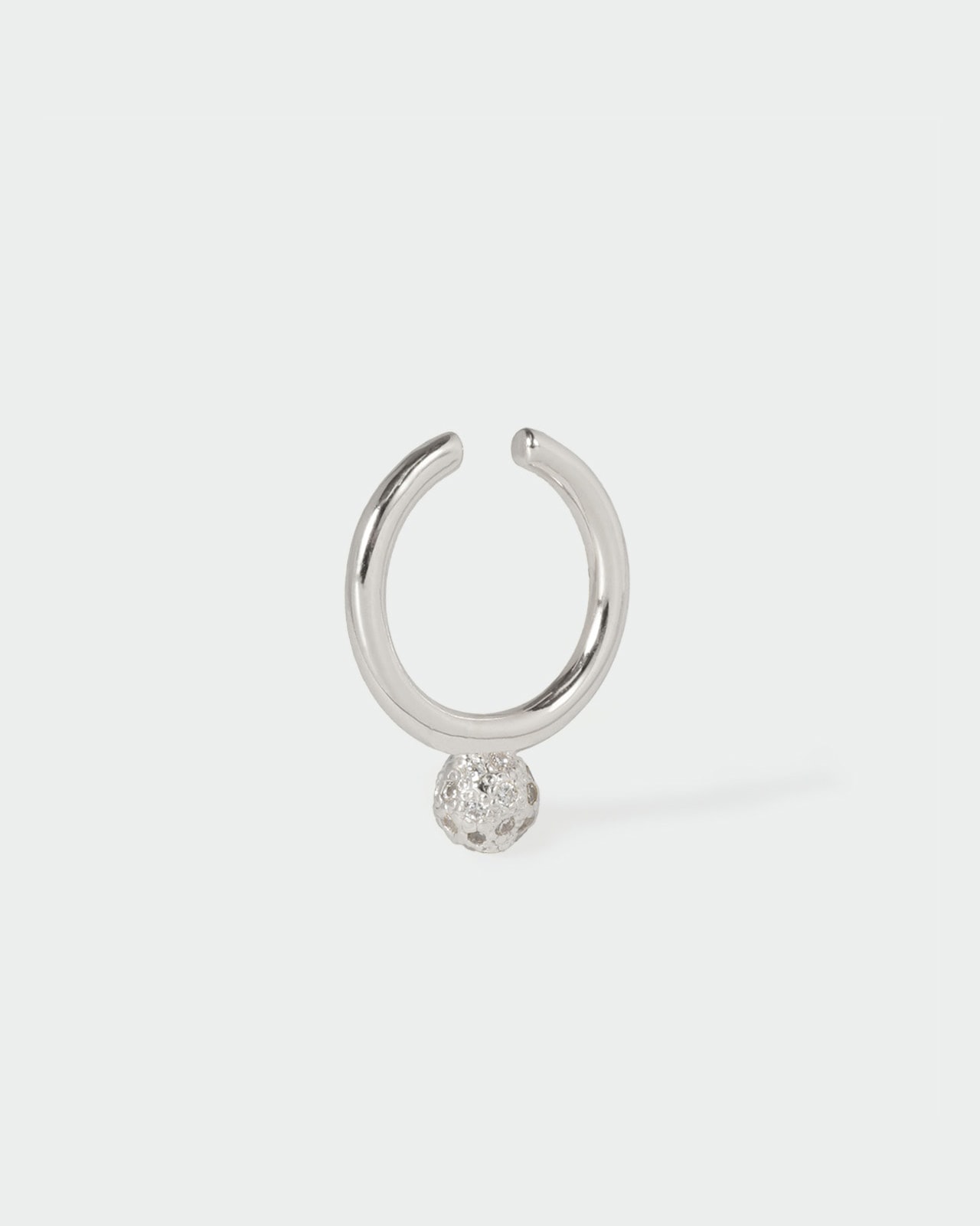 Tiny Pave Ball Single Ear Cuff