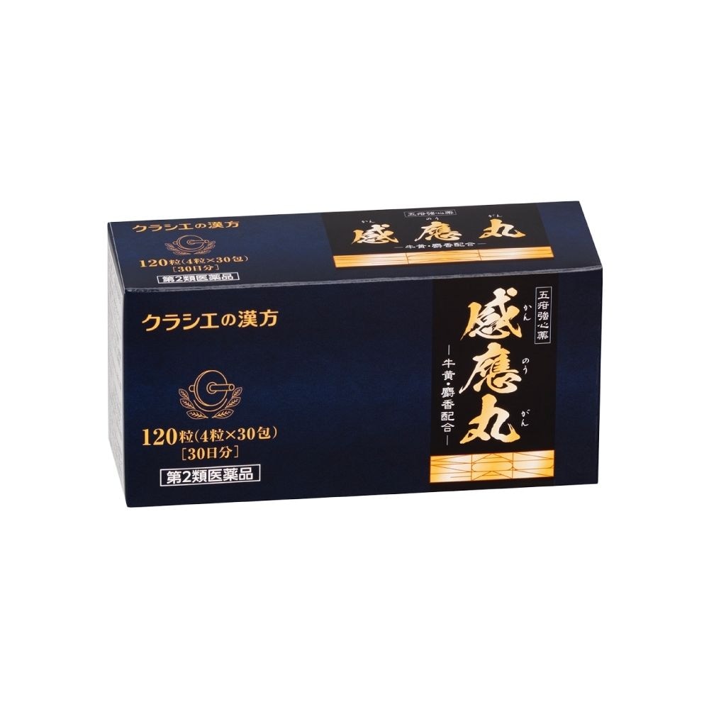 【第2類医薬品】感應丸 カンノウガン 30包 4粒 × 30包 丸剤 クラシエ 気付け 息切れ 動悸 ひきつけ 下痢 消化不良 胃腸虚弱 小児五疳 夜なき