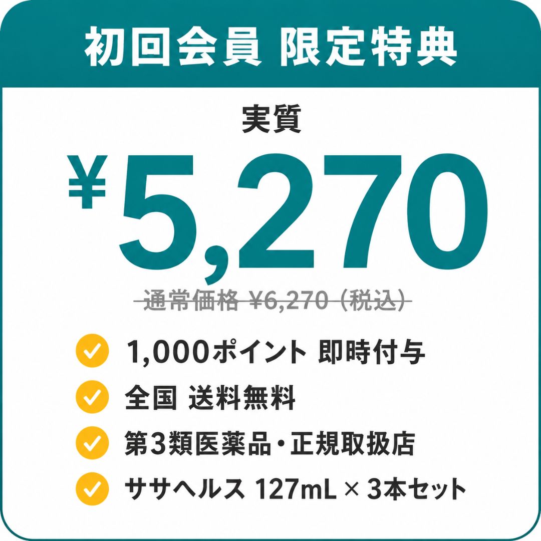 ササヘルス 127mL × 3本 【第3類医薬品】