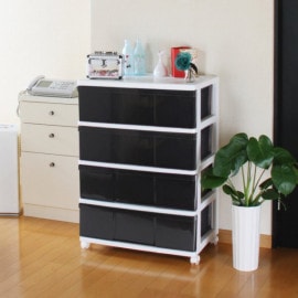 �ڴ����ʡ� ��10�� �磻�ɥ������� ��Ǽ�ܥå��� ��Ǽ������ �ץ饹���å� �����Ф� 4�� ��60 ����40 �⤵85cm ����ե� ������� �ۥ磻�ȡ��֥�å� ���㥹�����դ� ������