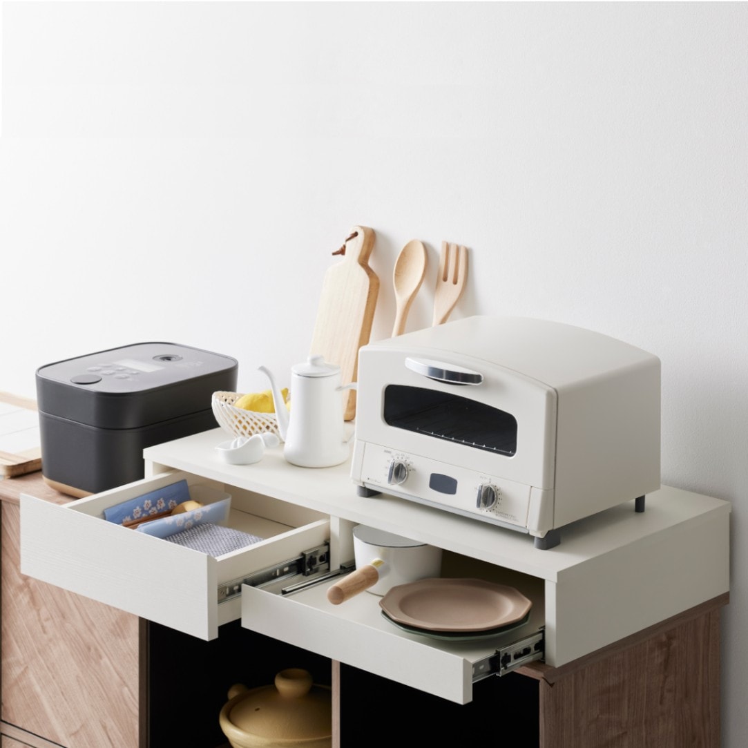 レンジ下引き出し付きトレー白 レンジ下引き出し付きトレー 白