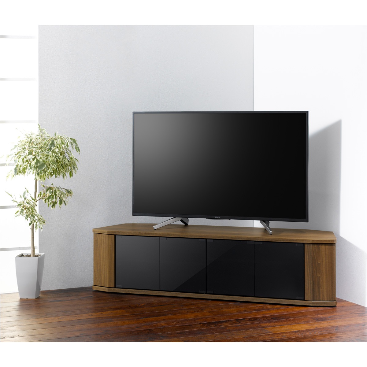 テレビ台 コーナー 三角 テレビボード 木製 65インチ 65型 対応