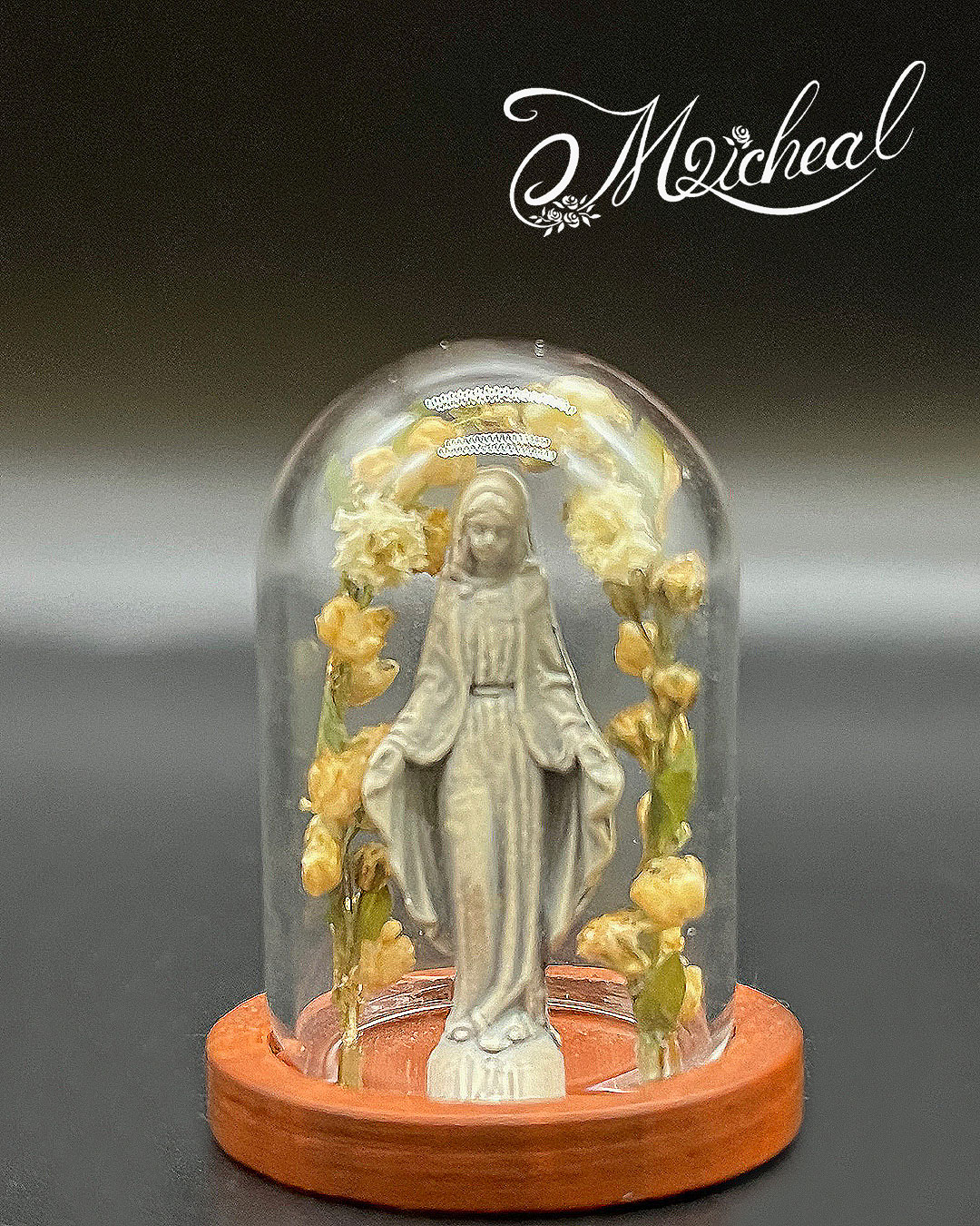 【チョコメルさま】vintage statue ❀ クリアドームと マリアさま マリア様のガラスドーム（小） | ミシールオリジナル | Micheal