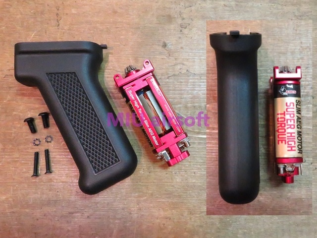ARES AMOEBA スリムピストルグリップ ブラック + スーパーハイトルク スリム AEG モーター セット