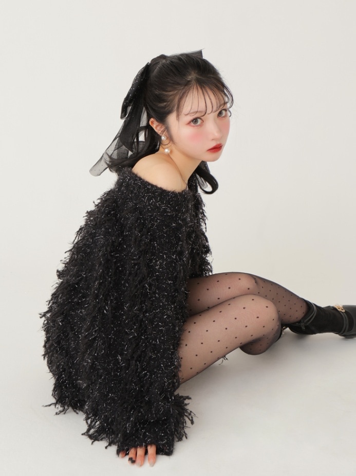 エムミーエメmmeeme Bicolor mesh long ワンピース