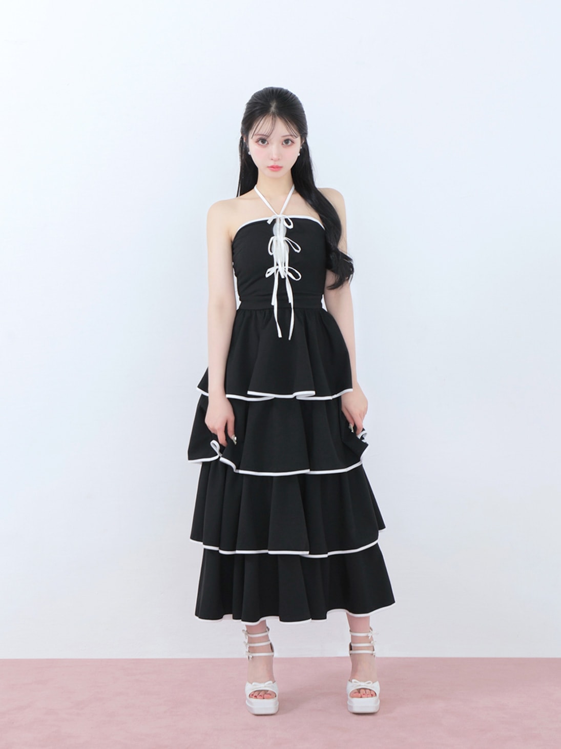 Sweat tiered long onepiece(eme10605)