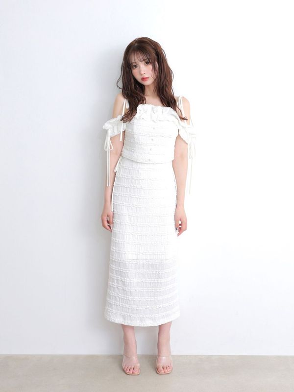 ワンピース mmeeme Flower tulle mini onepiece M me eme／Flower tulle mini onepiece(eme10700) | All Item