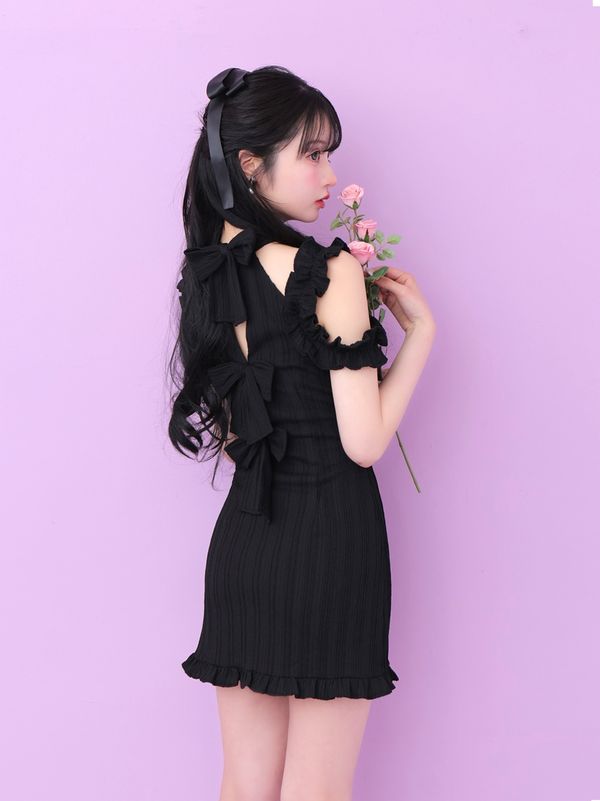 Back ribbon flower mini one piece エムエメ M me eme／Back ribbon flower mini one piece (eme10351) | All