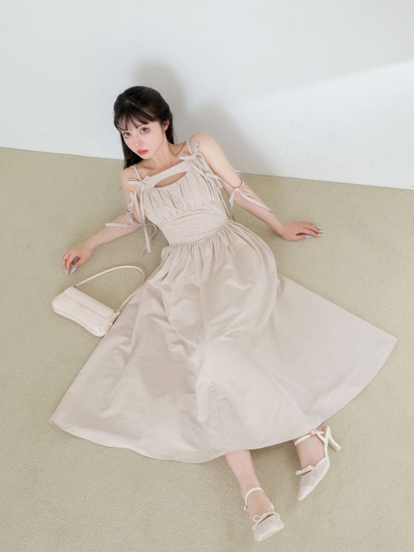 トップス Ribbon bijou peplum cami bustier M me eme/【summer SALE】Ribbon bijou peplum cami bustier
