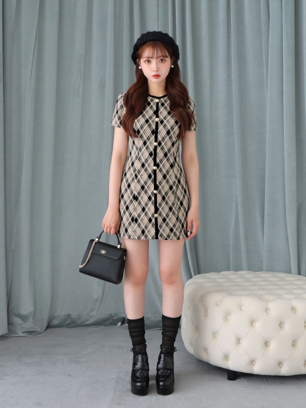 ベロアドレープミニワンピース M me eme ベロアドレープミニワンピース M me eme M me eme／Search