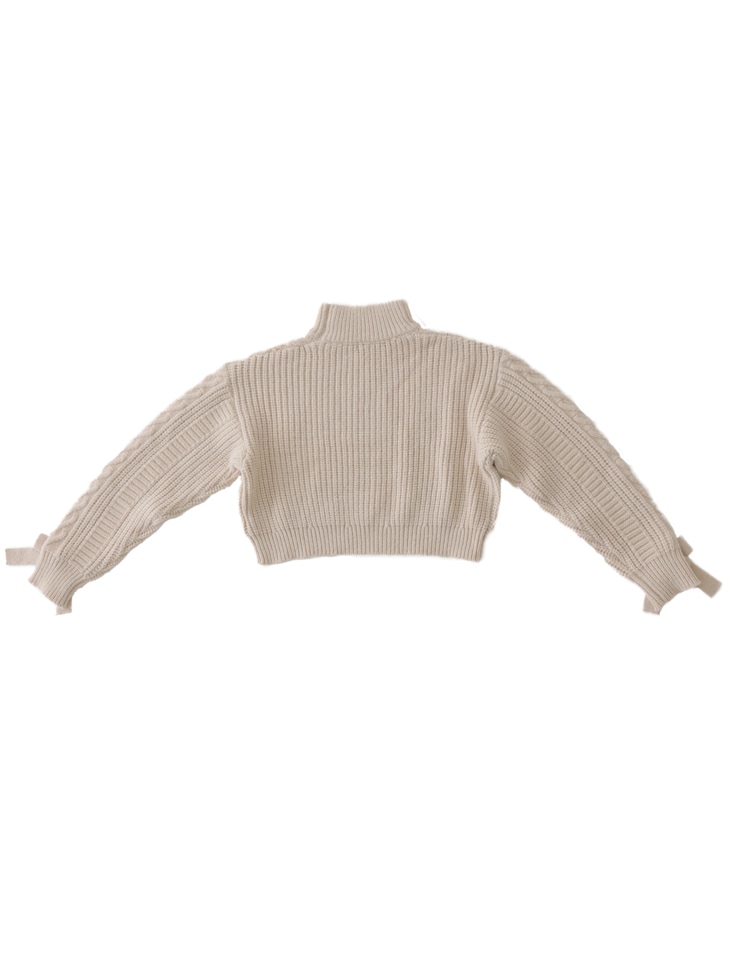 【sale】Heart cable ribbon knit tops (eme10249)