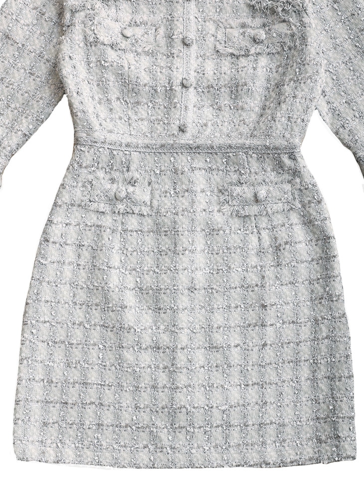 Lame tweed classical dress (eme10335)