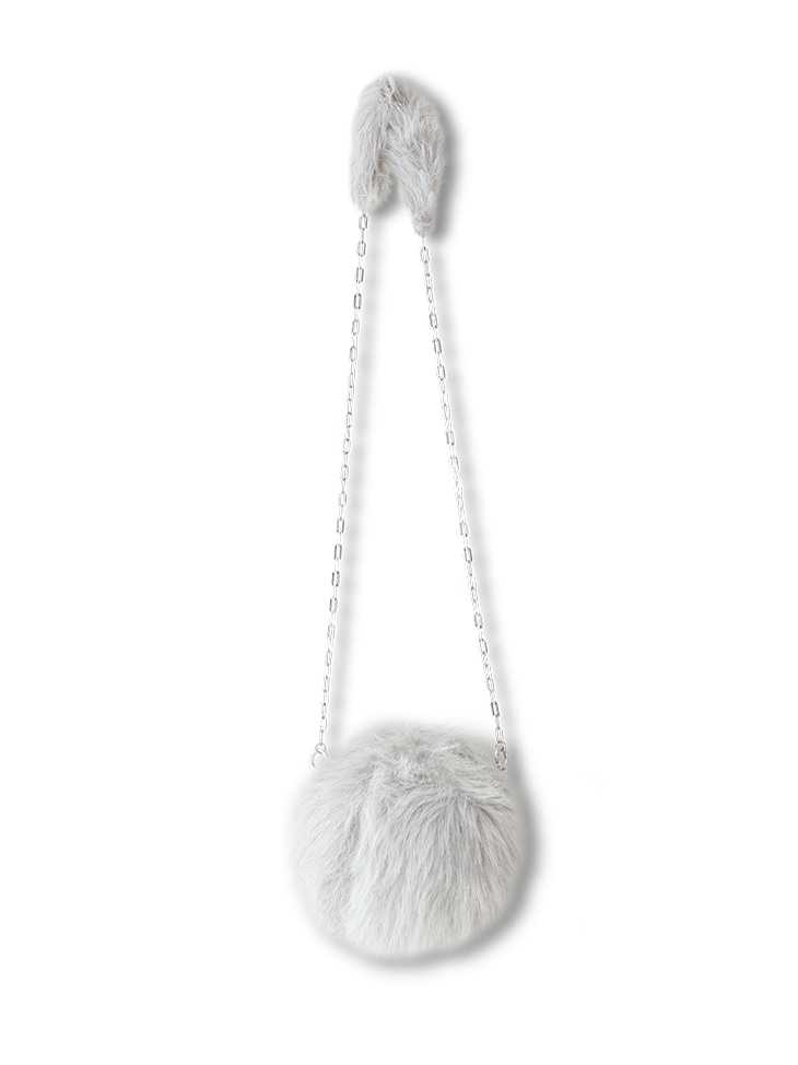 2way fake fur round bag(eme10472)