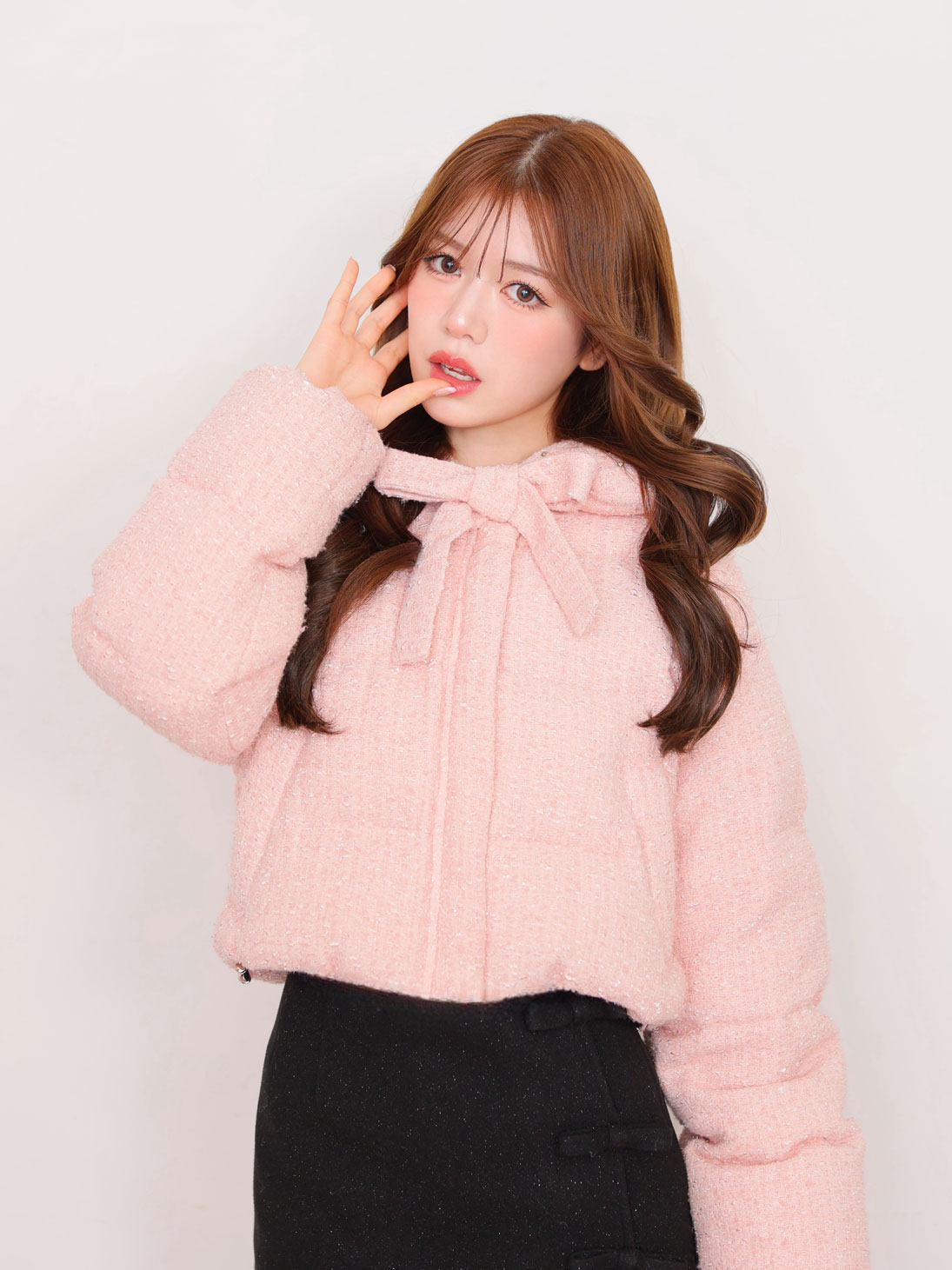 m me eme コート Ribbon fake fur coat