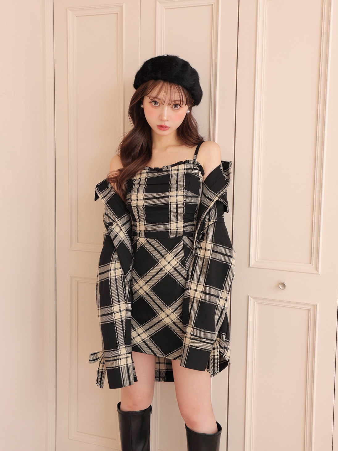 M me eme／【Pre Order】Urban check shirt outer【8月下旬発送