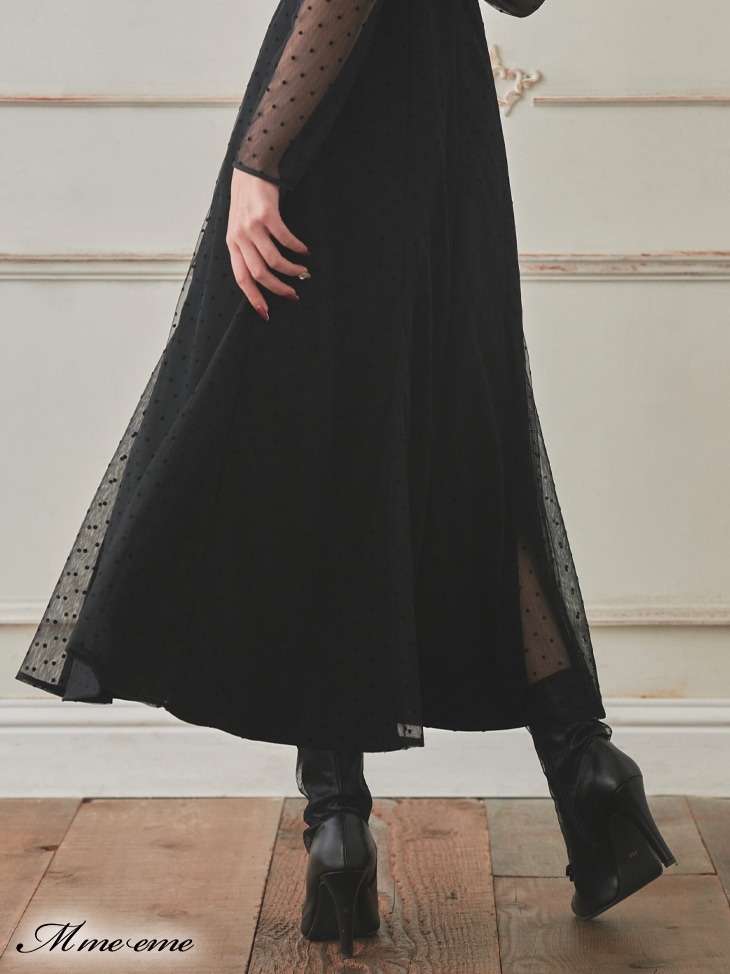 即日発送】M me eme エムミーエメ クラシカルドットティアード